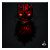 Tête de mort hipster crane de diable skulls ポスター (正面)