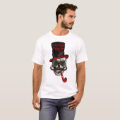 tete de mort hipster crane skull barbu barbe moust tシャツ (正面フル)