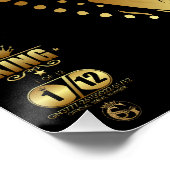 Tête de mort hipster king skull roi barbu moustach ポスター (コーナー)