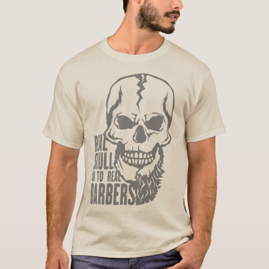 tete de mort hipster real barbers citation skull tシャツ (正面)