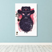 Tête de mort hipster skulls cowboy western キャンバスプリント (インサイチュ (ウッドフロア))