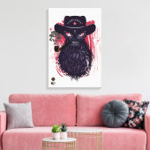 Tête de mort hipster skulls cowboy western キャンバスプリント (インサイチュ (リビング))