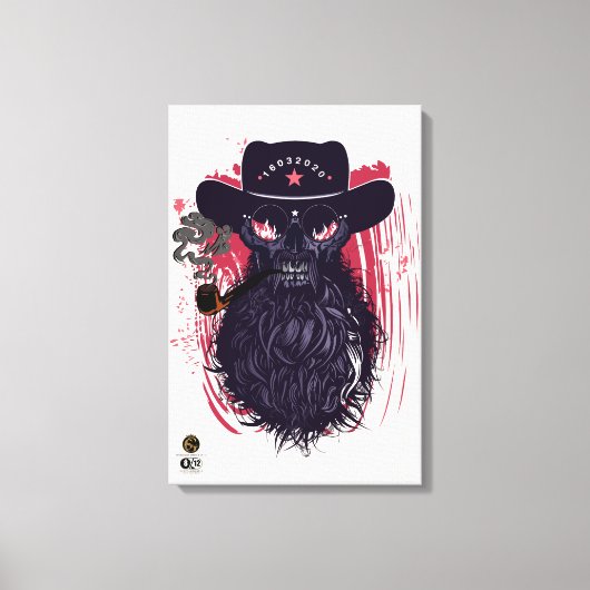 Tête de mort hipster skulls cowboy western キャンバスプリント (正面)