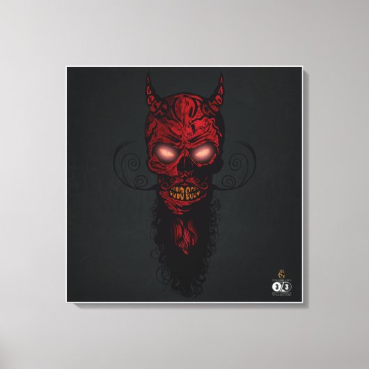 Tête de mort hipster skulls crâne de diable キャンバスプリント (正面)