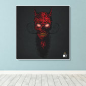 Tête de mort hipster skulls crâne de diable キャンバスプリント (インサイチュ (ウッドフロア))