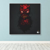 Tête de mort hipster skulls crâne du diable  キャンバスプリント (インサイチュ (ウッドフロア))