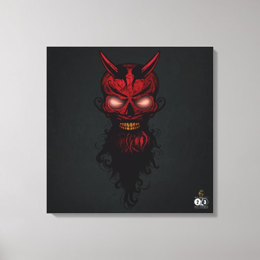 Tête de mort hipster skulls diable crane キャンバスプリント (正面)