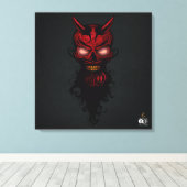 Tête de mort hipster skulls diable crane キャンバスプリント (インサイチュ (ウッドフロア))