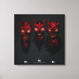 Tête de mort hipster skulls les 3 diables ensemble キャンバスプリント