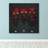 Tête de mort hipster skulls les 3 diables ensemble キャンバスプリント (インサイチュ (ウッドフロア))