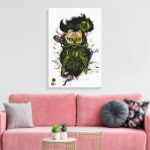 Tête de mort hipster skulls mexicaine serpent tatt キャンバスプリント (インサイチュ (リビング))