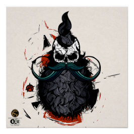 Tête de mort hipster skulls punk anarchiste ポスター