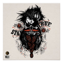 Tête de mort hipster skulls stay true ポスター