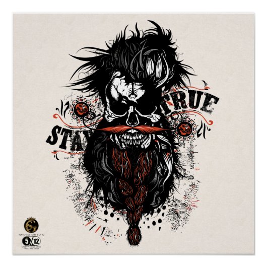Tête de mort hipster skulls stay true ポスター (正面)