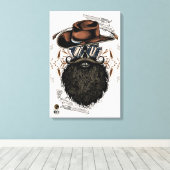 Tête de mort hipster skulls western cowboy キャンバスプリント (インサイチュ (ウッドフロア))