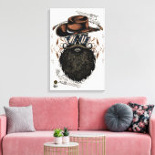 Tête de mort hipster skulls western cowboy キャンバスプリント (インサイチュ (リビング))