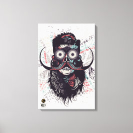 Tête de mort hipster skulls yeux psychédélique bar キャンバスプリント