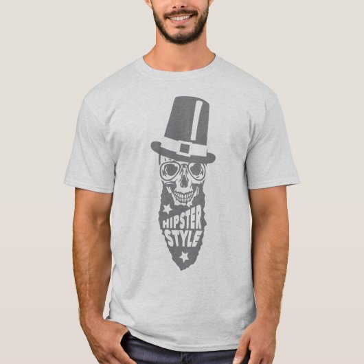 tete de mort hipster style citation chapeau tシャツ (正面)