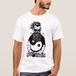 tete de mort hipster yin yang skull moustache vest tシャツ