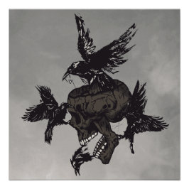 Tête de mort livré aux corbeaux ポスター