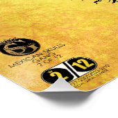 Tête de mort mexicaine hipster skulls barbu et mou ポスター (コーナー)