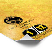 Tête de mort mexicaine hipster skulls barbu et mou ポスター (コーナー)