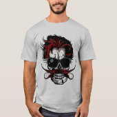 tete de mort moustache hipster moustachu lunette d tシャツ (正面)