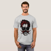 tete de mort moustache hipster moustachu lunette d tシャツ (正面フル)
