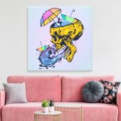 tete de mort parapluies sous la pluie surf キャンバスプリント (インサイチュ (リビング))