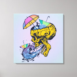 tete de mort parapluies sous la pluie surf キャンバスプリント