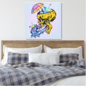 tete de mort parapluies sous la pluie surf キャンバスプリント (インサイチュ (寝室))