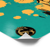 Tête de mort punk hipster G-skulls crâne dingue ポスター (コーナー)