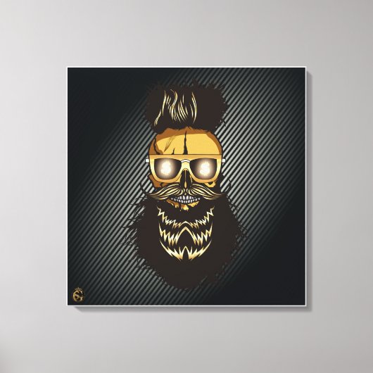 Tête de mort punk hipster G-skulls crâne dollars キャンバスプリント (正面)