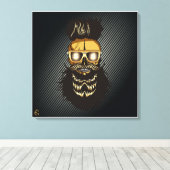 Tête de mort punk hipster G-skulls crâne dollars キャンバスプリント (インサイチュ (ウッドフロア))