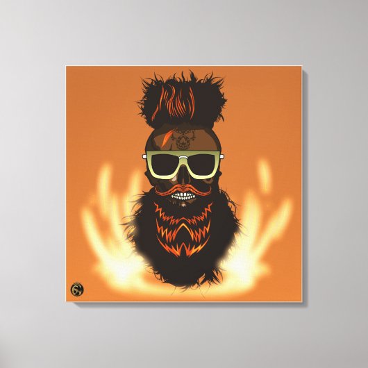 Tête de mort punk hipster G-skulls crâne enfer キャンバスプリント (正面)