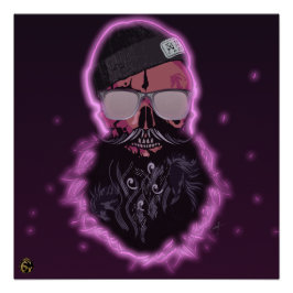 Tête de mort punk hipster G-skulls crâne le léa ポスター