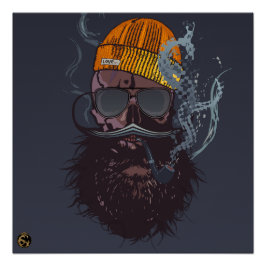 Tête de mort punk hipster G-skulls crâne love cool ポスター