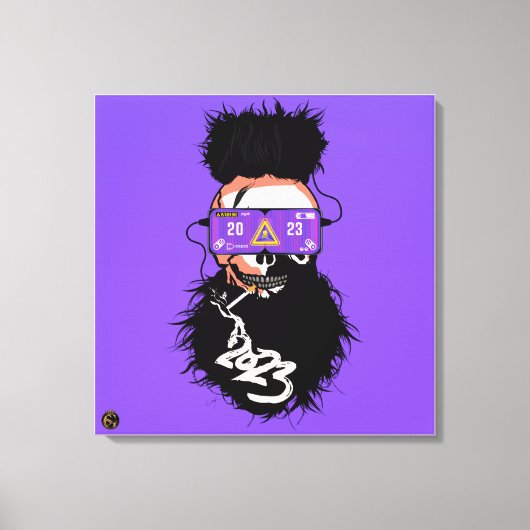 Tête de mort punk hipster G-skulls crâne metaverse キャンバスプリント (正面)