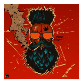 Tête de mort punk hipster G-skulls crâne need more ポスター