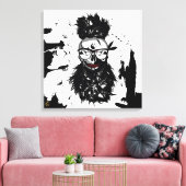 Tête de mort punk hipster G-skulls crâne panda キャンバスプリント (インサイチュ (リビング))