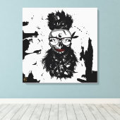 Tête de mort punk hipster G-skulls crâne panda キャンバスプリント (インサイチュ (ウッドフロア))