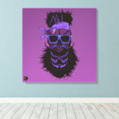 Tête de mort punk hipster G-skulls crâne pirate キャンバスプリント (インサイチュ (ウッドフロア))