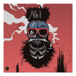 Tête de mort punk hipster G-skulls crâne requin ポスター