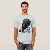 tete de mort real hipster have brain crane skull p tシャツ (正面フル)