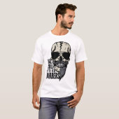 tete de mort real skull barbers hipster barbu mous tシャツ (正面フル)