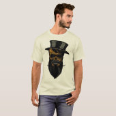 tete de mort skull crane hipster barbu chapeau mou tシャツ (正面フル)