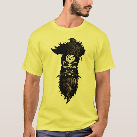 tete de mort skull hipster barbu crane barbe moust tシャツ (正面)