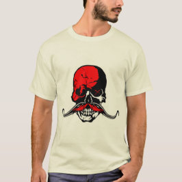 tete de mort skull moustache hipster crane moustac tシャツ