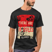 Tête de mort slogan crane citation no rules tシャツ (正面)