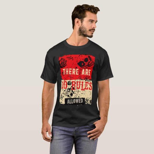 Tête de mort slogan crane citation no rules tシャツ (正面フル)